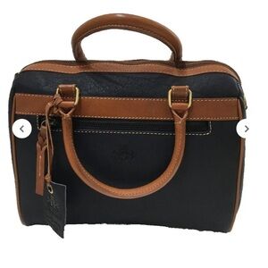 Rowallan Black & Brown Leather Bag